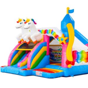 Combi Unicorn Double Slide Springkussen