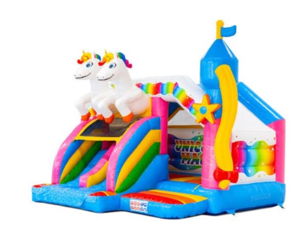 Combi Unicorn Double Slide Springkussen